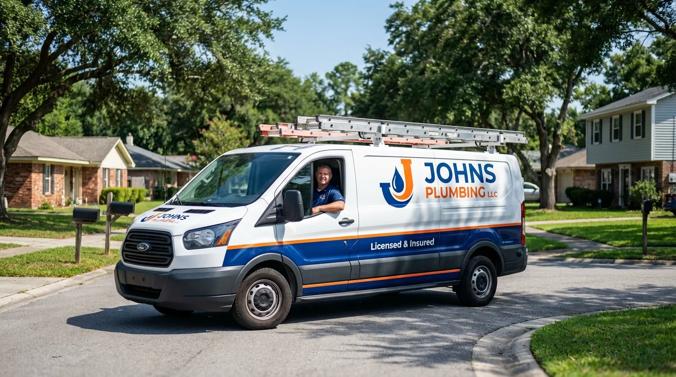Johns Plumbing LLC service van in Cookeville, TN