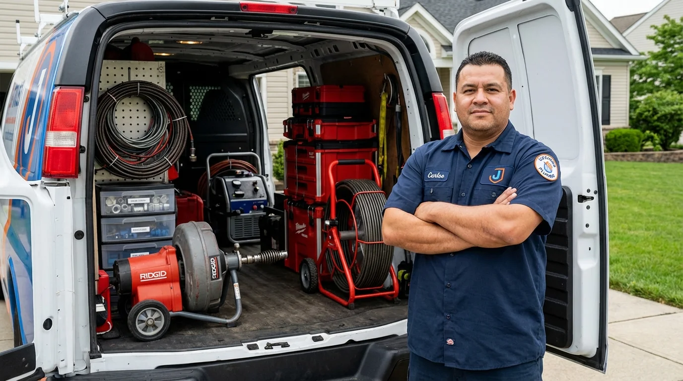 Professional drain cleaning equipment and Johns Plumbing LLC plumber in Cookeville
